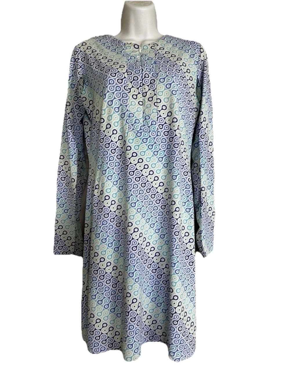 IBKUL Women's Long Sleeve Multicolored Zip Round Neck Dress Size S